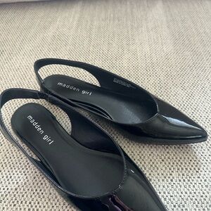 Madden Girl Black Patent Slingback Heels